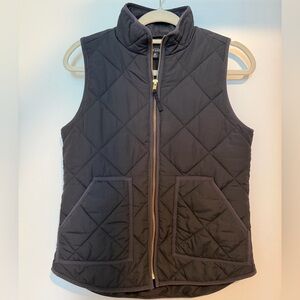 J. Crew Black Diamond-Quilted Sleeveless Vest